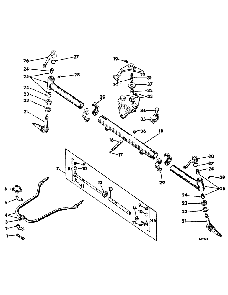 Схема запчастей Case IH 2756 - (J-23) - STEERING MECHANISM, ADJUSTABLE WIDE TREAD FRONT AXLE AND CONNECTIONS, INTERNATIONAL TRACTORS Steering Mechanism