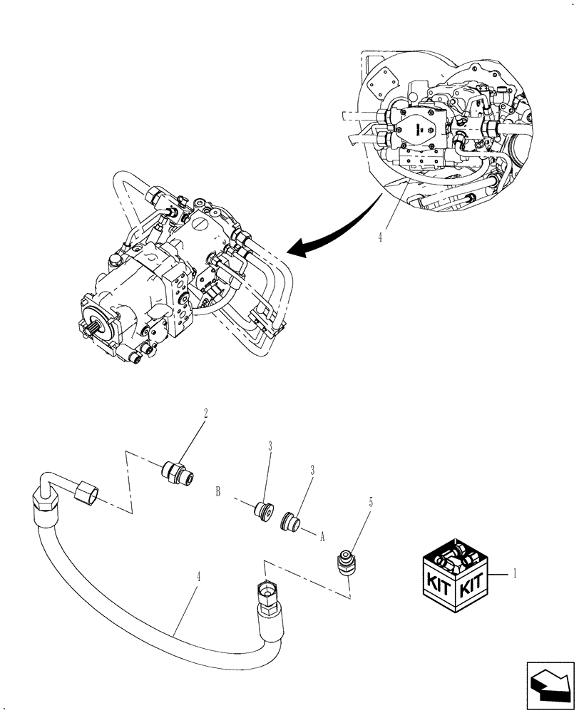 Схема запчастей Case IH 7010 - (35.310.07) - KIT, FEEDER PUMP CHARGE SUPPLY (35) - HYDRAULIC SYSTEMS