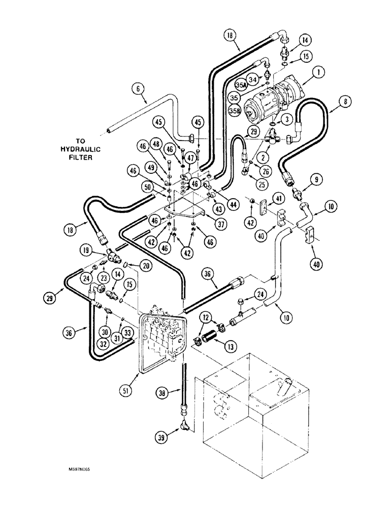 Схема запчастей Case IH 9330 - (8-002) - HYDRAULIC SYSTEM, PUMP TO CONTROL VALVE (08) - HYDRAULICS