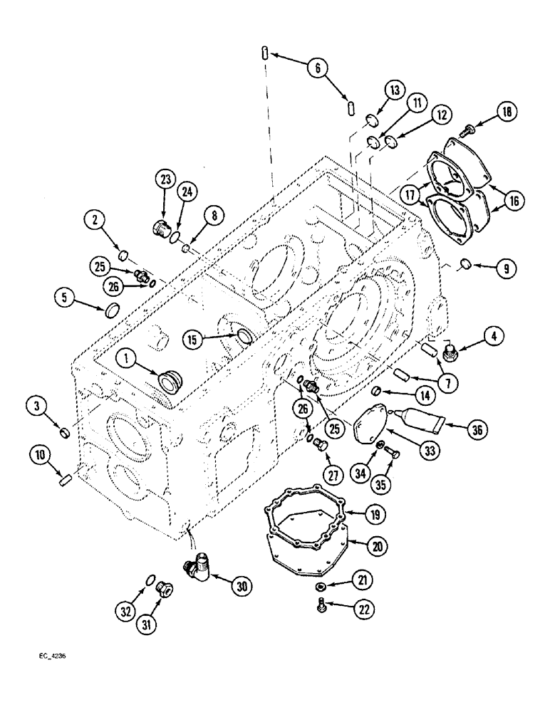 Схема запчастей Case IH 3220 - (6-030) - REAR FRAME (06) - POWER TRAIN