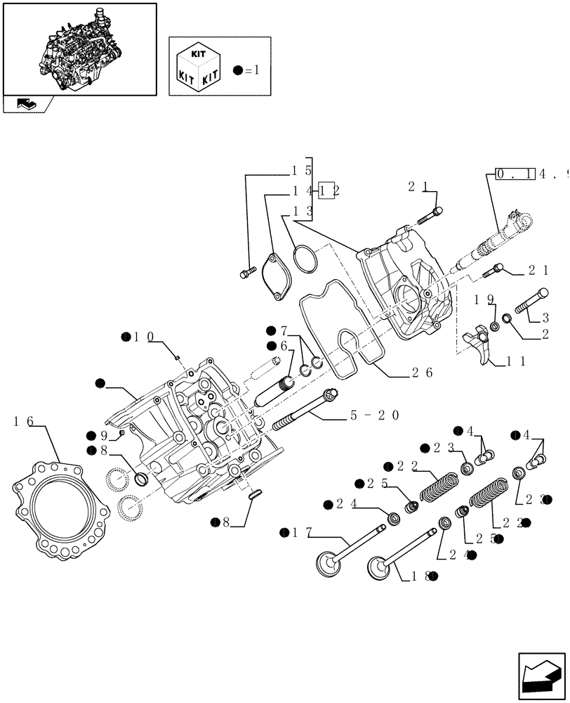 Схема запчастей Case IH FVAE2884X B200 - (0.06.0) - CYLINDER HEAD (504078481) 