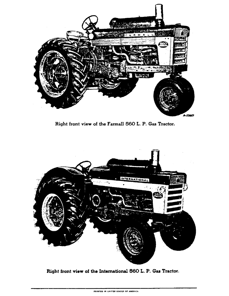 Схема запчастей Case IH 560 - (004) - RIGHT FRONT VIEW OF THE FARMALL & INTERNATIONAL 560 L.P. GAS TRACTORS (00) - GENERAL