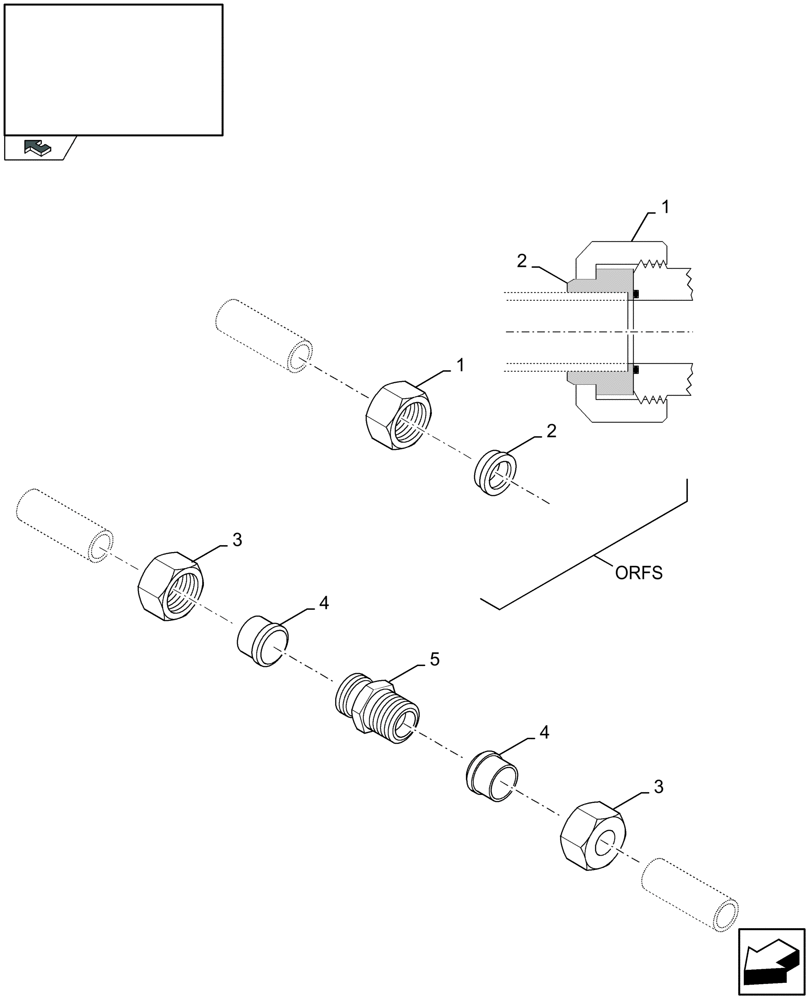 Схема запчастей Case IH LB333P - (07.501[02]) - STRAIGHT CONNECTIONS AND REPAIR FOR ORFS HYDRAULIC TUBES (07) - HYDRAULIC SYSTEM