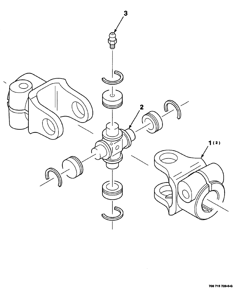 Схема запчастей Case IH 525 - (02-038) - U-JOINT ASSEMBLY (58) - ATTACHMENTS/HEADERS