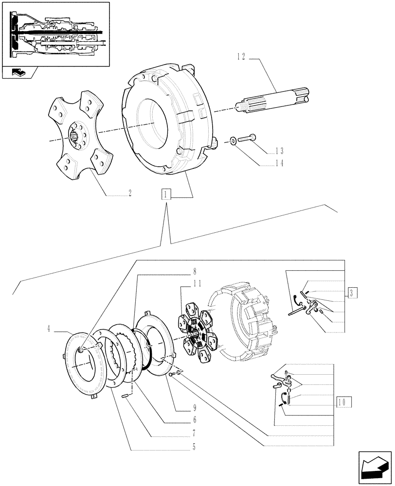 Схема запчастей Case IH FARMALL 95N - (1.25.0/01) - CLUTCH (03) - TRANSMISSION