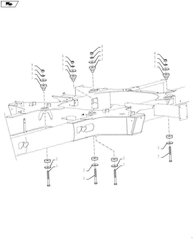 Схема запчастей Case IH 3330 - (90.150.07) - CAB MOUNTING GROUP (90) - PLATFORM, CAB, BODYWORK AND DECALS