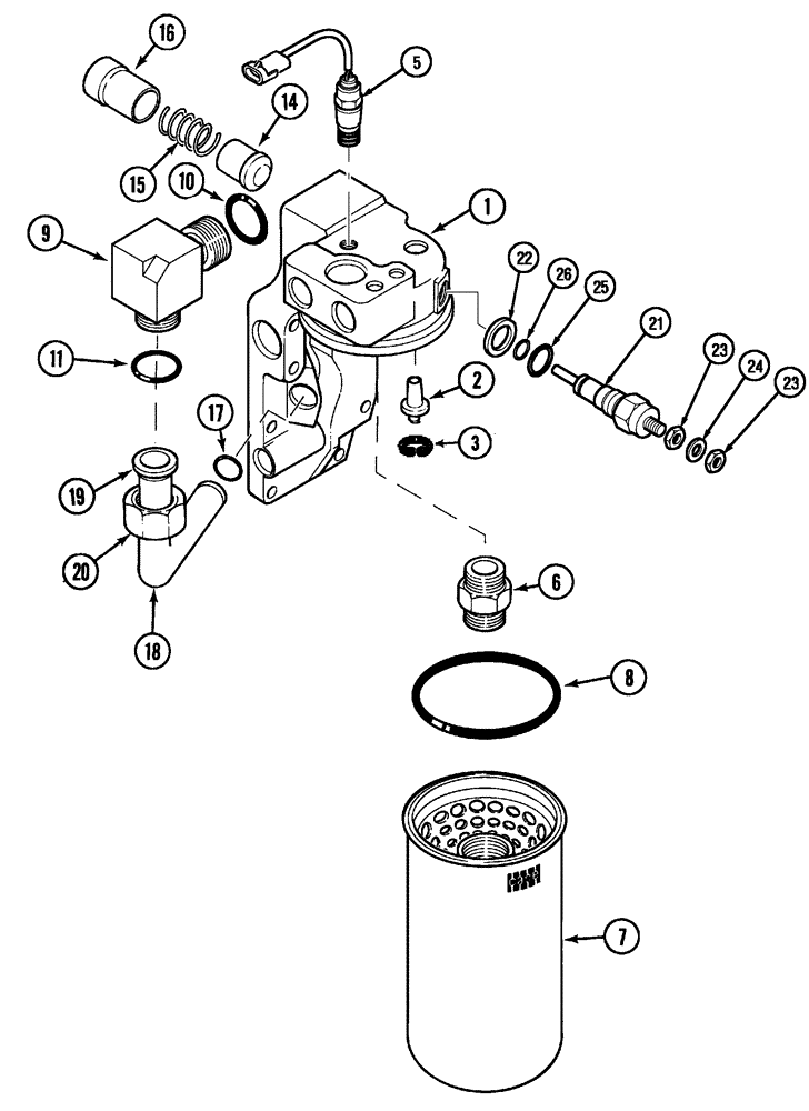 Схема запчастей Case IH 5120 - (8-16) - HYDRAULIC FILTER (08) - HYDRAULICS