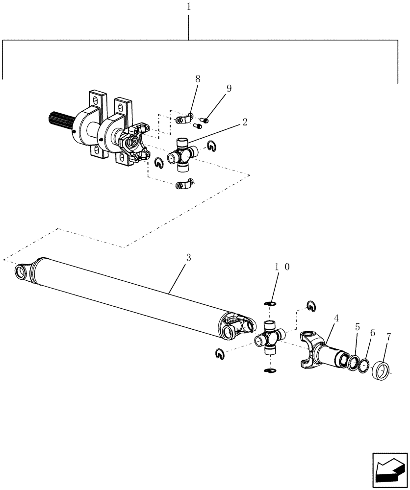 Схема запчастей Case IH 9120 - (60.120.11[01]) - DRIVE SHAFT, LOWER - FEEDER/HEADER (60) - PRODUCT FEEDING