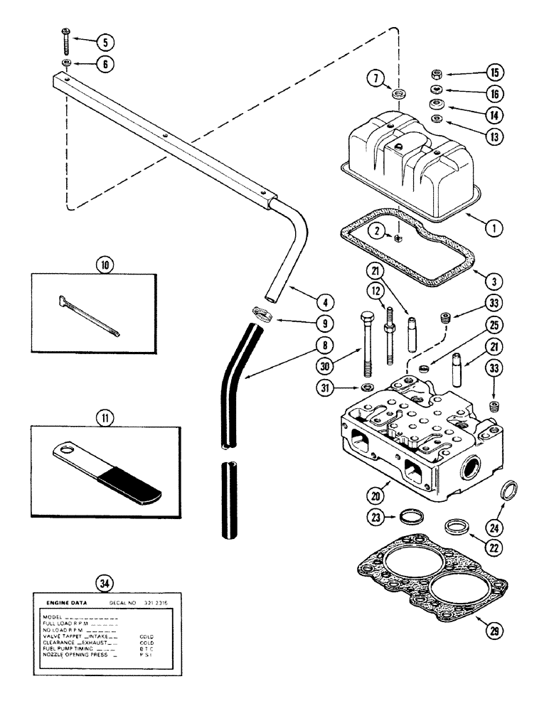 Схема запчастей Case IH 4694 - (2-030) - CYLINDER HEAD AND COVER, 504BDTI DIESEL ENGINE (02) - ENGINE