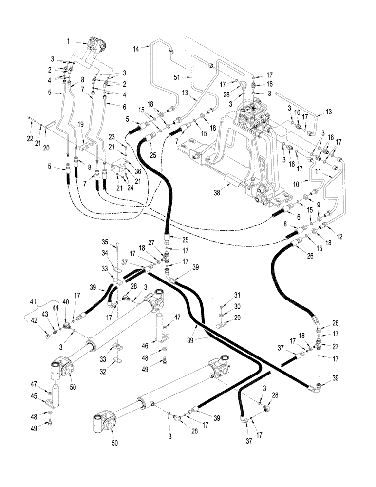 Схема запчастей Case IH STEIGER 335 - (05-05) - HYDRAULICS - STEERING, WITHOUT ACCUSTEER (05) - STEERING