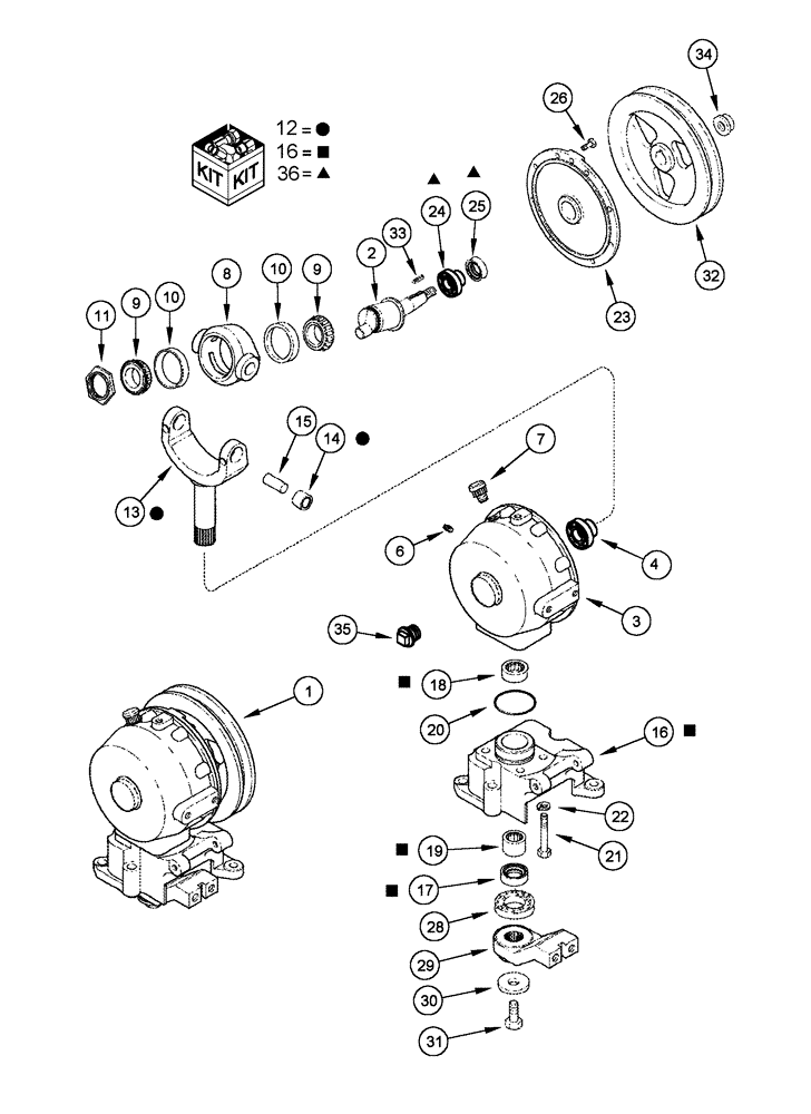 Схема запчастей Case IH 1010 - (09B-09A) - KNIFE DRIVE BOX ASSEMBLY - ASN JJC0305090 (09) - CHASSIS/ATTACHMENTS