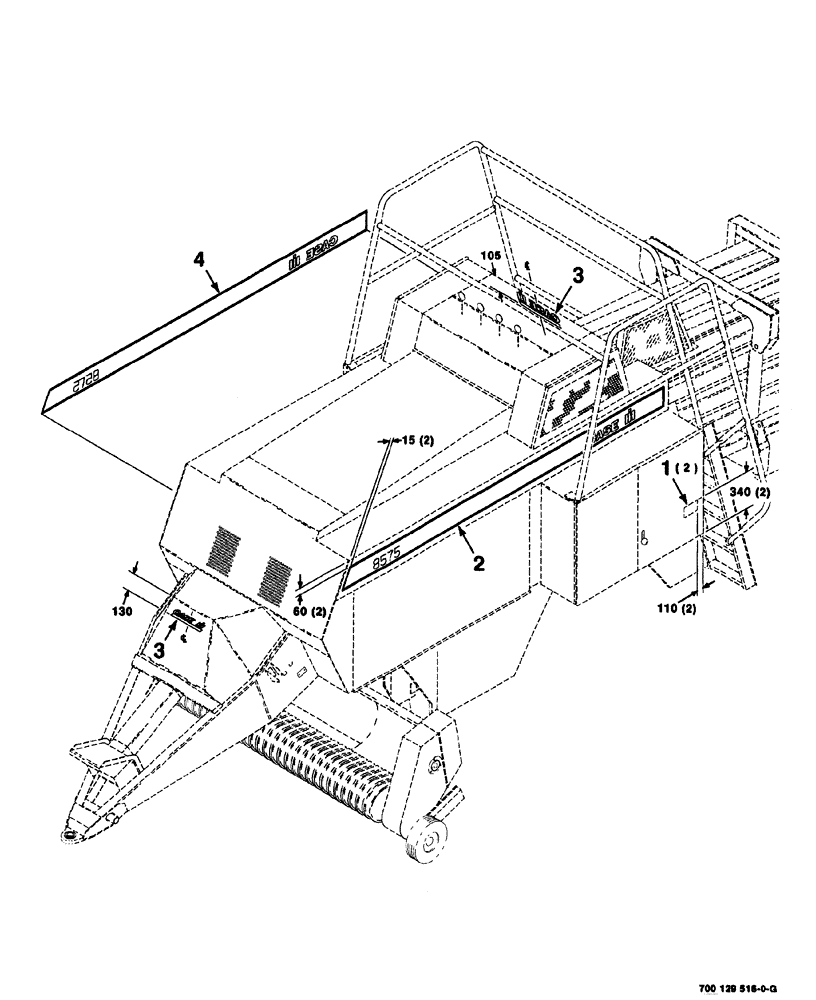 Схема запчастей Case IH 8576 - (09-002) - DECALS AND LOCATION DIAGRAM Decals & Attachments