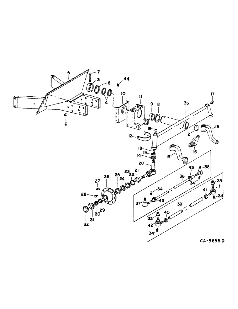 Схема запчастей Case IH 1440 - (14-01) - SUSPENSION, STEERING AXLE, SUPPORT AND TIE ROD, FIXED Suspension