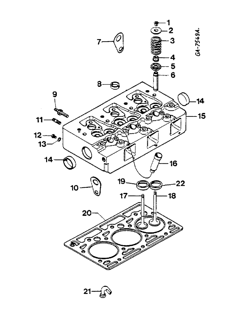 Схема запчастей Case IH D-179 - (08-14) - CYLINDER HEAD 