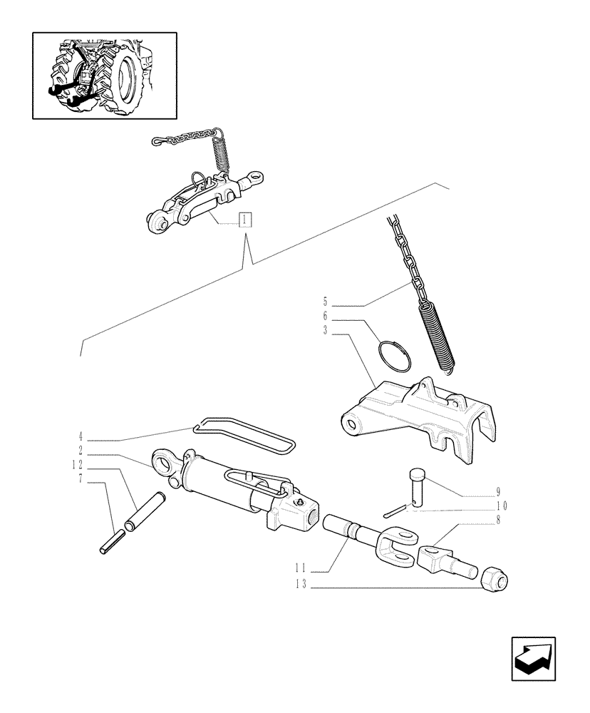 Схема запчастей Case IH MXM190 - (1.89.9/05A) - (VAR.742/1) AUTOMATIC STABILISERS FOR CAB WITH SUSPENSIONS - D5595 (09) - IMPLEMENT LIFT