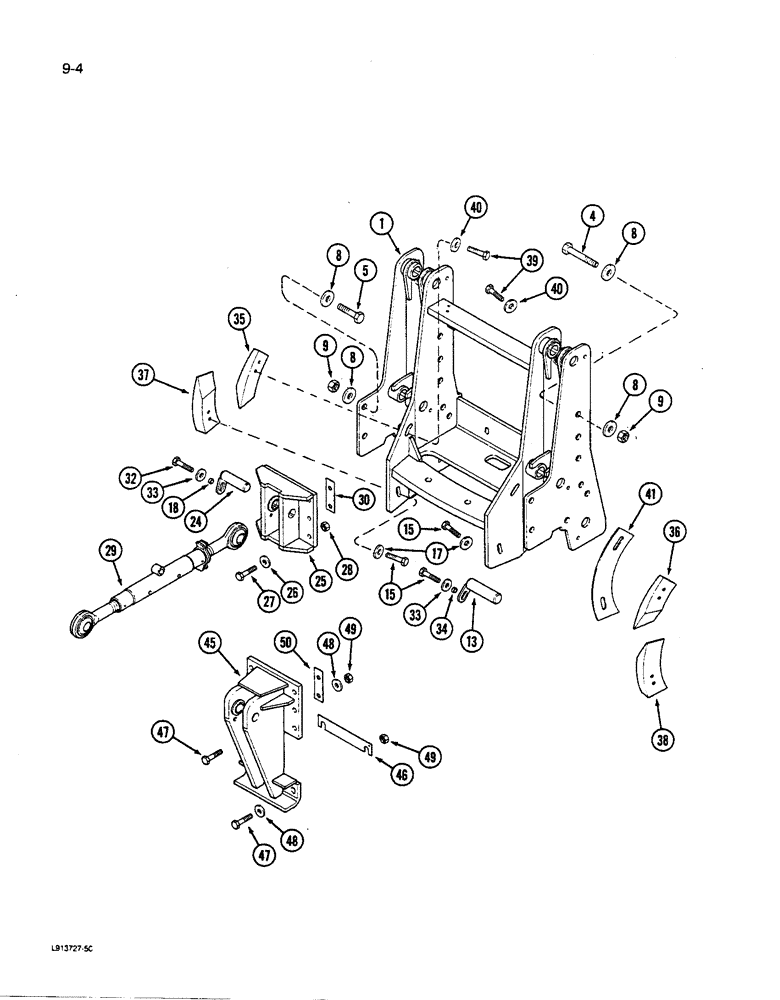 Схема запчастей Case IH 9280 - (9-004) - HITCH UPPER & LOWER LINK MOUNTS (09) - CHASSIS/ATTACHMENTS