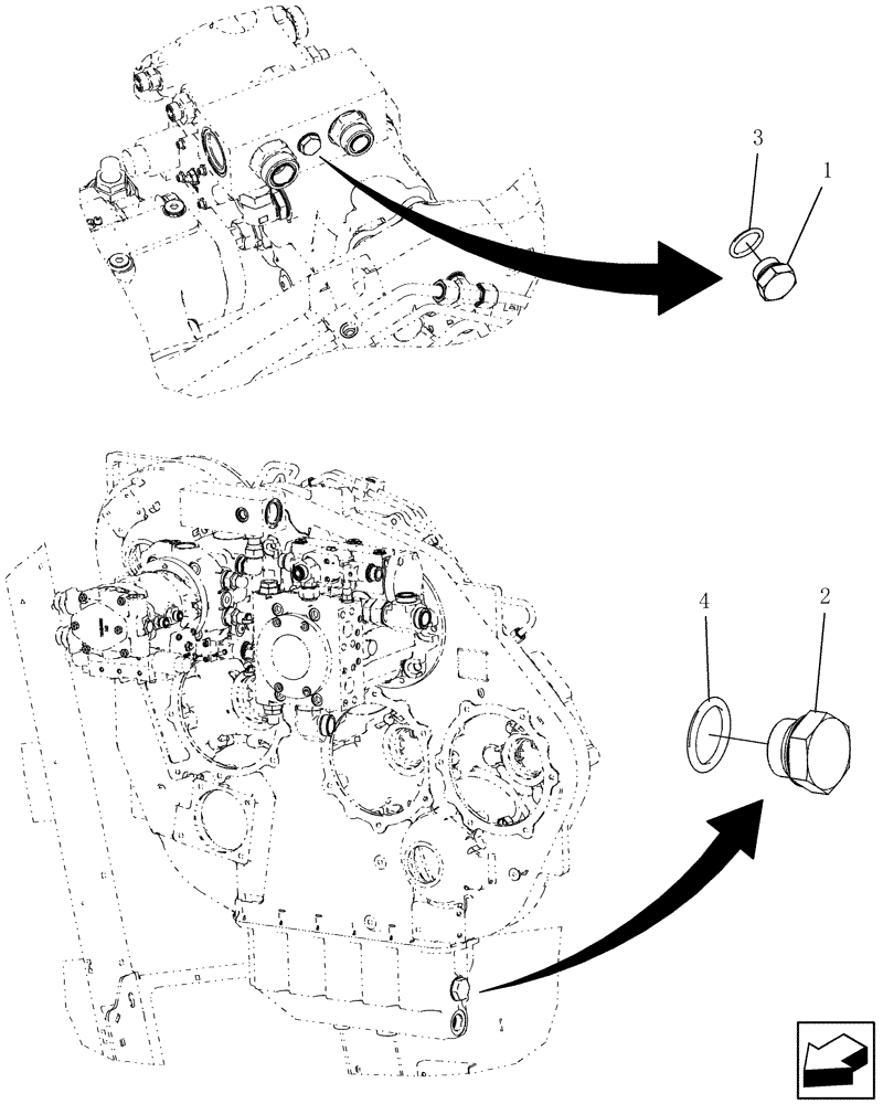 Схема запчастей Case IH 7230 - (27.200.17) - PLUGS, LESS POWERED REAR AXLE (27) - REAR AXLE SYSTEM