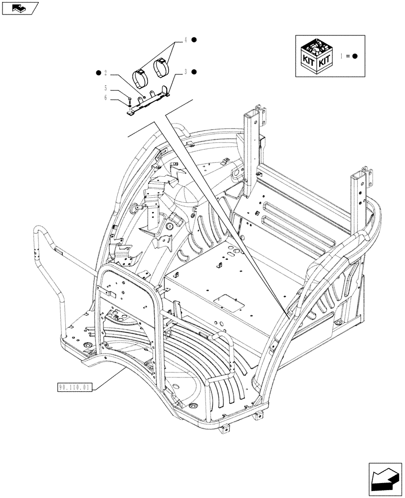 Схема запчастей Case IH FARMALL 65C - (05.102.01) - FIRE EXTINGUISHER, SUPPORT (05) - SERVICE & MAINTENANCE