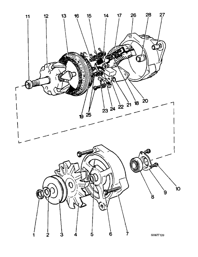 Схема запчастей Case IH 885 - (4-24) - ALTERNATOR, AC DELCO (04) - ELECTRICAL SYSTEMS