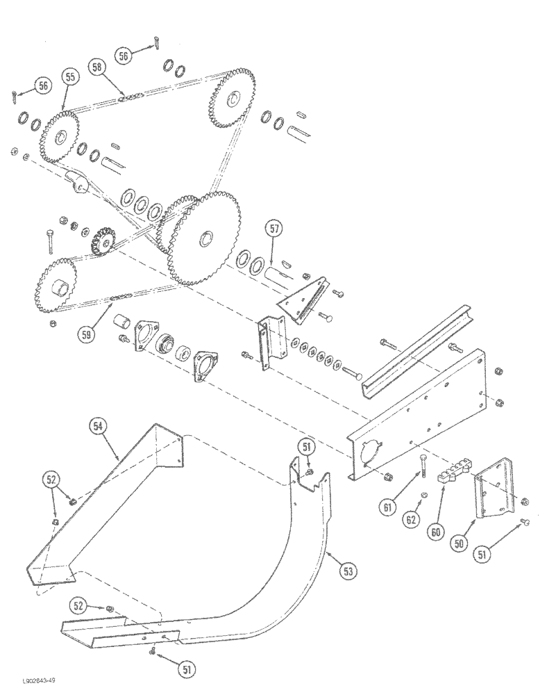 Схема запчастей Case IH 1620 - (9E-14) - GRAIN TANK UNLOADER CHAIN DRIVE (CONTD) (17) - GRAIN TANK & UNLOADER