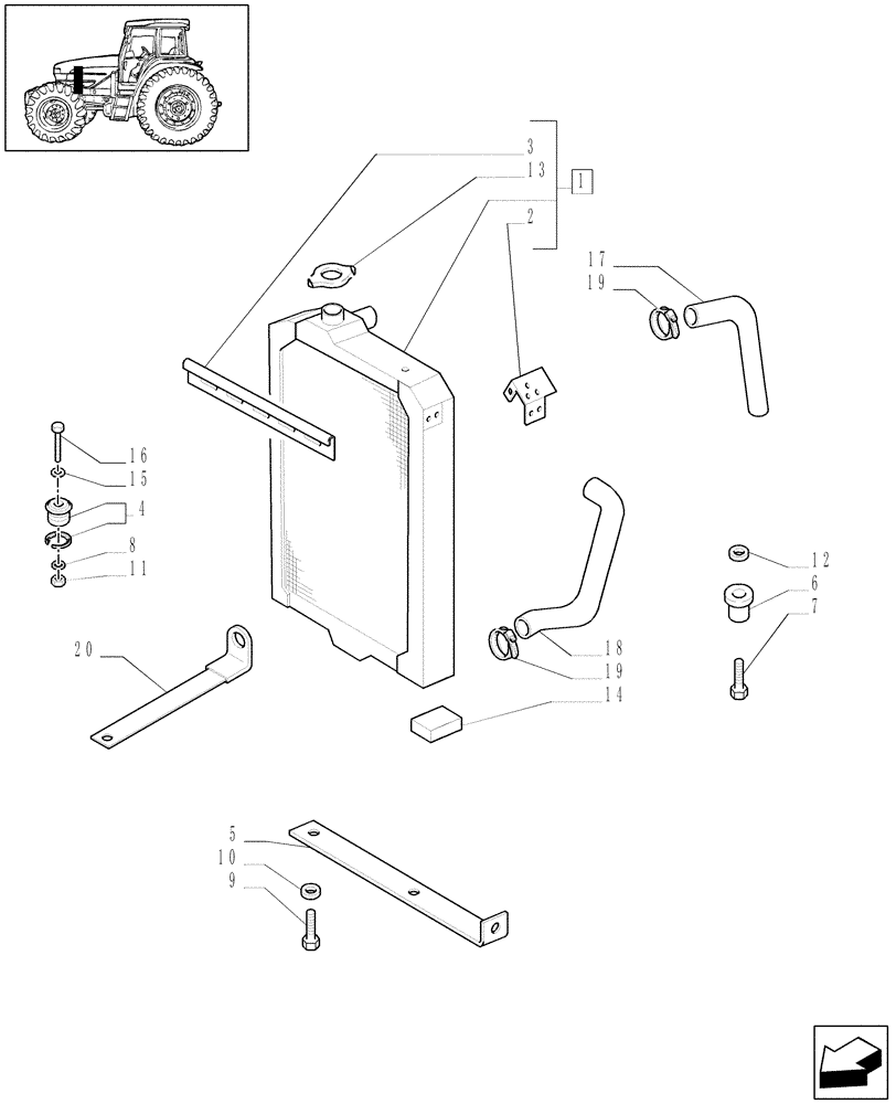 Схема запчастей Case IH MXM155 - (1.17.0/01) - RADIATOR & RELATED PARTS (02) - ENGINE EQUIPMENT