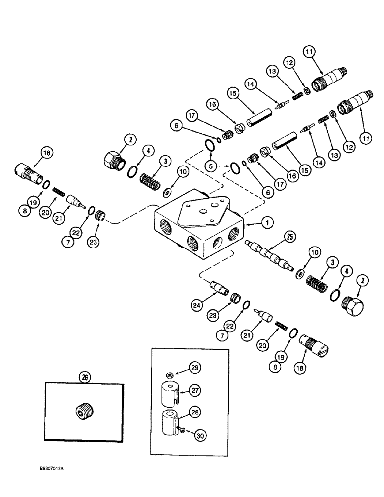 Схема запчастей Case IH 1688 - (8-48) - DOUBLE PILOTED VALVE - 1267035C94, FOR UNLOADER AUGER SWING AND REEL FORE/AFT PRIOR TO PIN JJC119607 (07) - HYDRAULICS