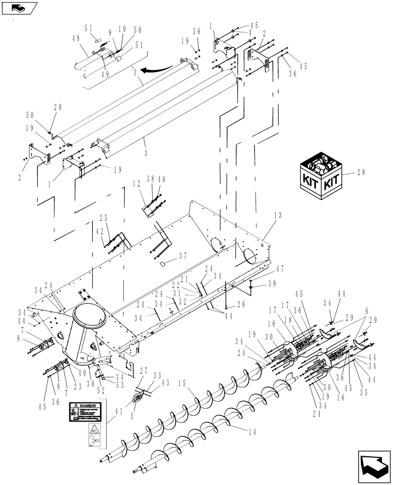 Схема запчастей Case IH 8120 - (80.150.11) - GRAIN TANK - BOTTOM AND AUGERS (80) - CROP STORAGE/UNLOADING