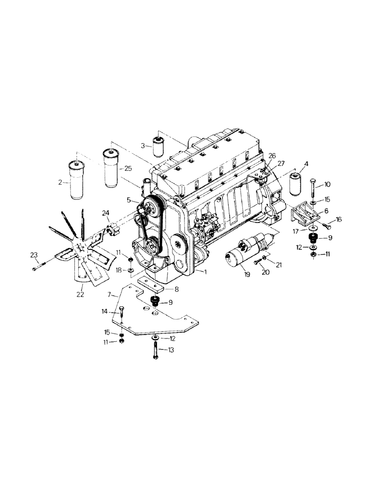 Схема запчастей Case IH CM325 - (04-02) - ENGINE AND ATTACHING PARTS, CUMMINS L10 ENGINE (04) - Drive Train