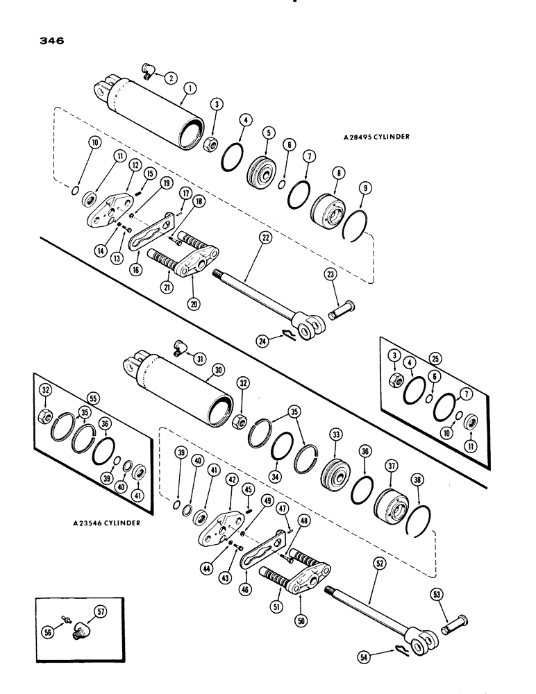 Схема запчастей Case IH 730 SERIES - (346) - A28495 HYDRAULIC CYLINDER, 3-1/4 X 8, WITH MECHANICAL LIMIT STOP (08) - HYDRAULICS