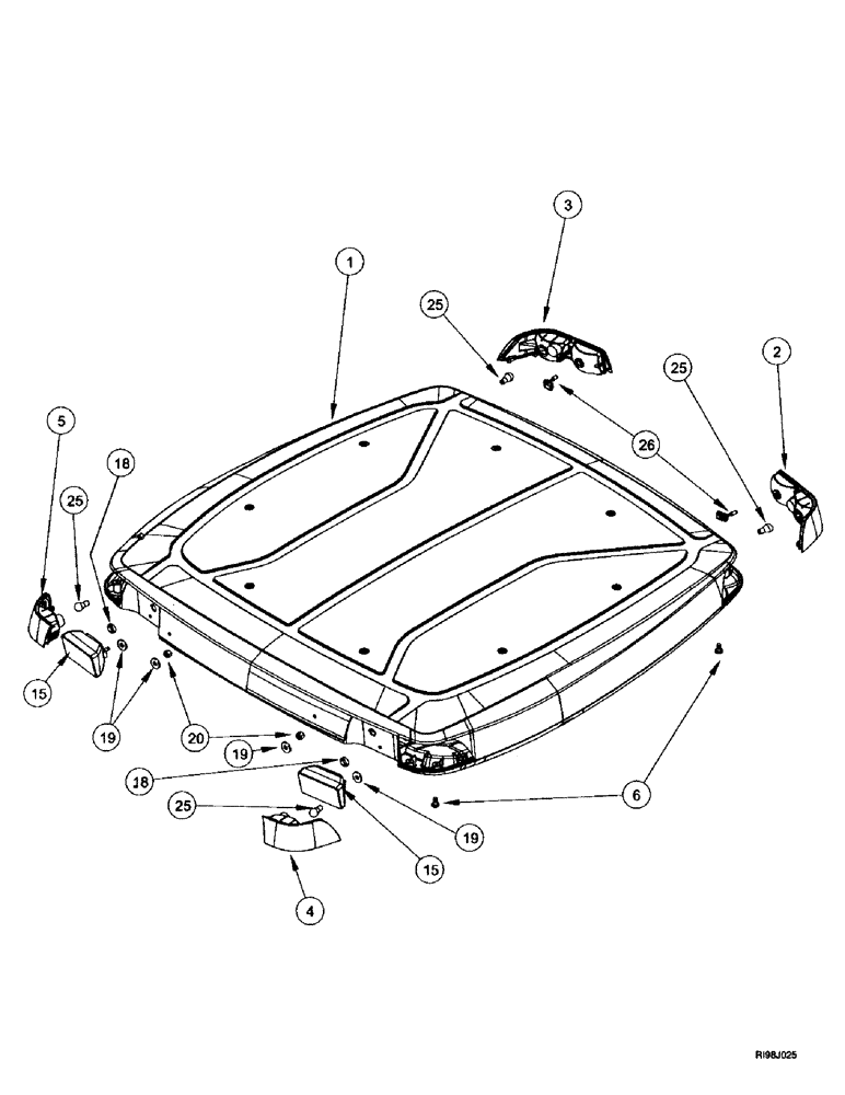 Схема запчастей Case IH MX180 - (4-074) - LAMPS, CAB ROOF, N.A. ONLY (04) - ELECTRICAL SYSTEMS