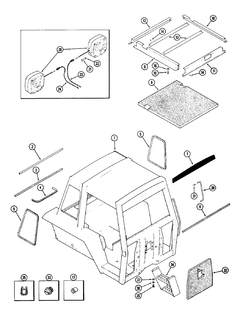 Схема запчастей Case IH 2590 - (9-362) - 4 POST PROTECTIVE FRAME, PRIOR TO P.I.N. 8841101 (09) - CHASSIS/ATTACHMENTS