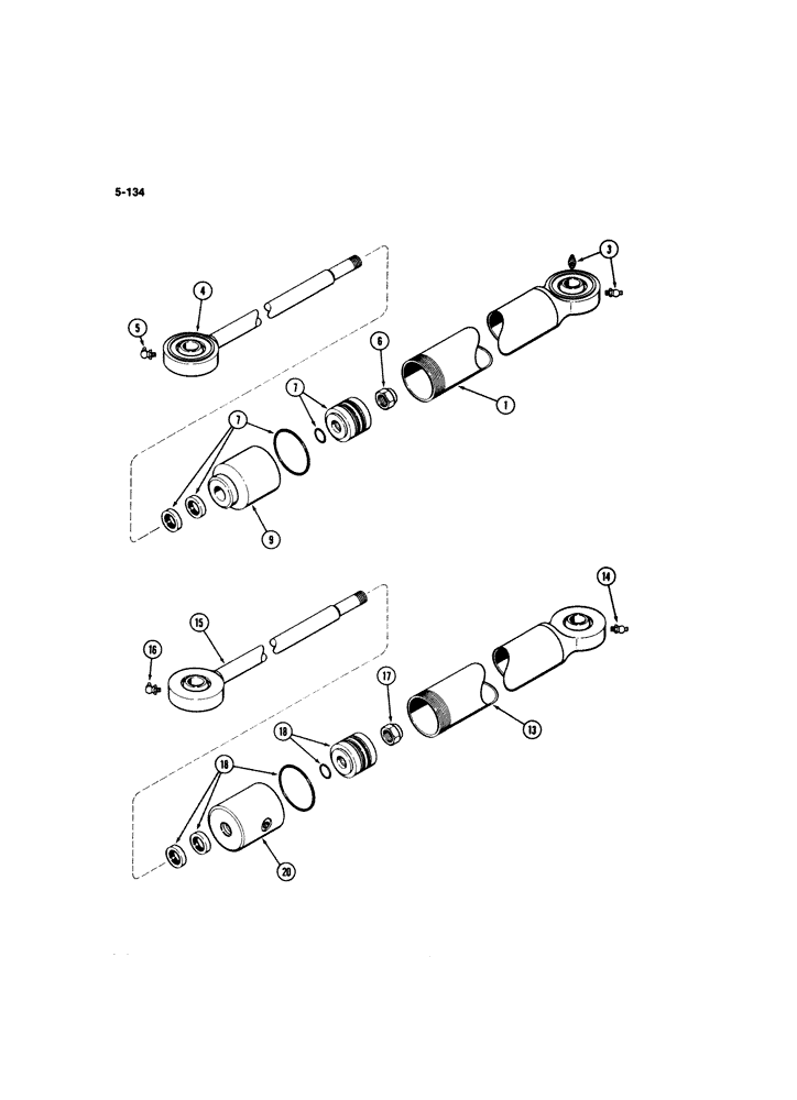 Схема запчастей Case IH 2294 - (5-134) - STEERING CYLINDER, MFD TRACTORS, CARRARO AXLE (05) - STEERING