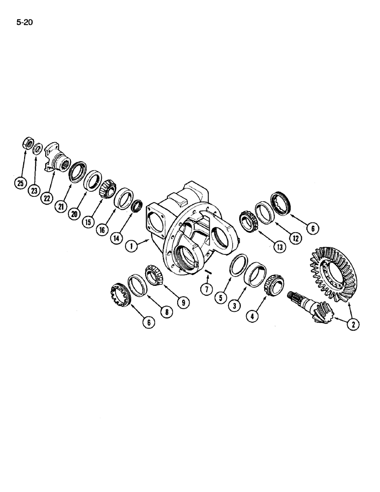 Схема запчастей Case IH 3394 - (5-20) - FRONT AXLE DIFFERENTIAL (05) - STEERING