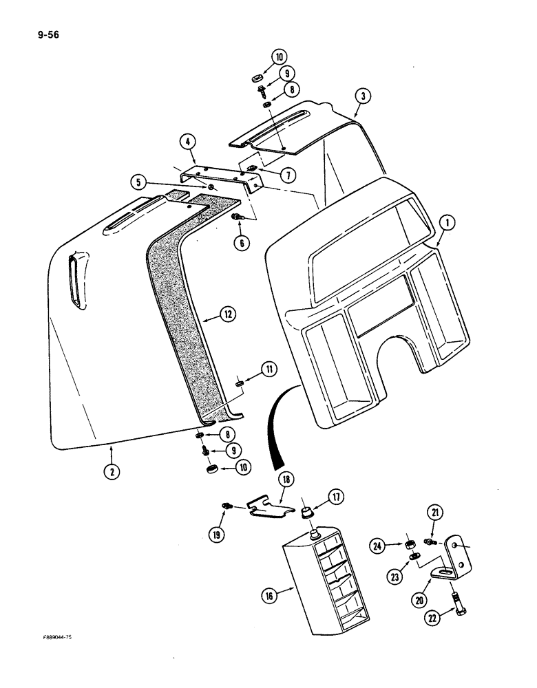 Схема запчастей Case IH 9150 - (9-56) - INSTRUMENT PANEL, CAB (09) - CHASSIS/ATTACHMENTS