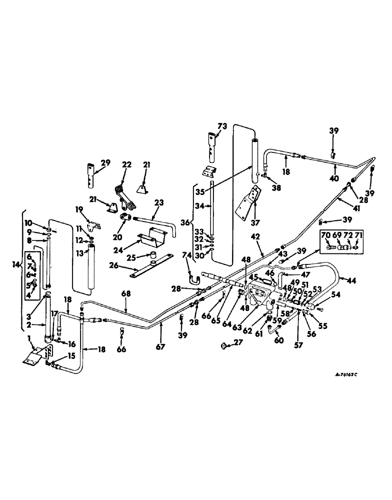 Схема запчастей Case IH 503 - (220) - HYDRAULIC REEL LIFT, FOR HYDROSTATIC GROUND DRIVE (35) - HYDRAULIC SYSTEMS