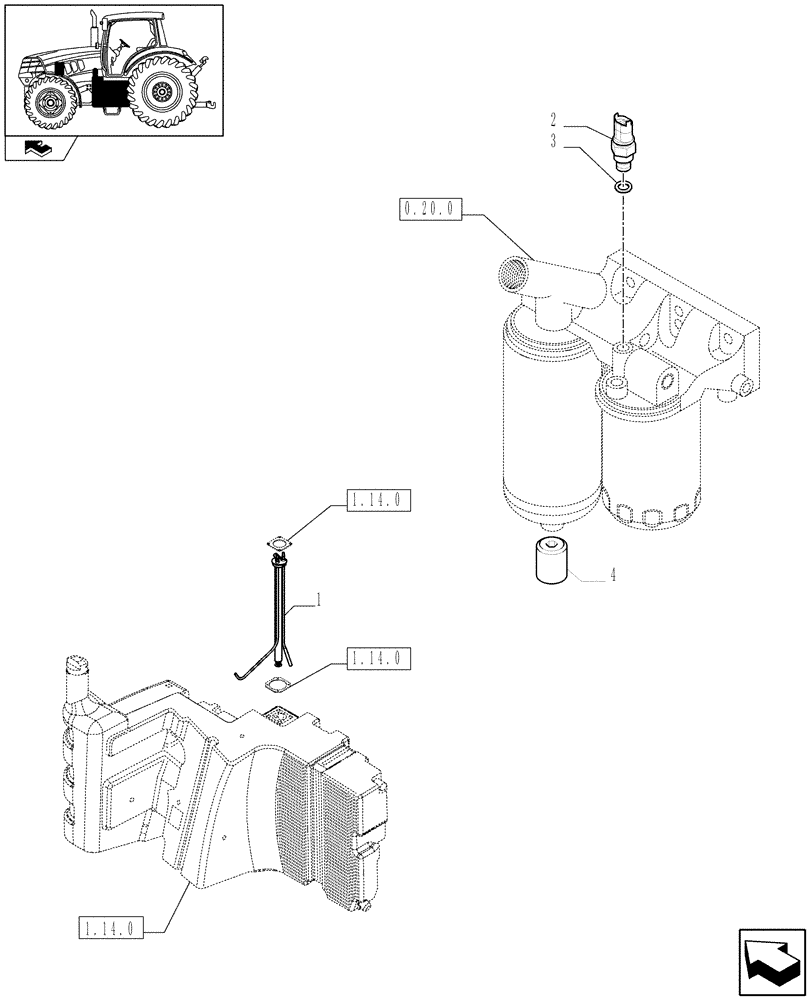 Схема запчастей Case IH PUMA 125 - (1.75.0[02]) - FUEL SYSTEM GAUGE AND SENSORS (06) - ELECTRICAL SYSTEMS