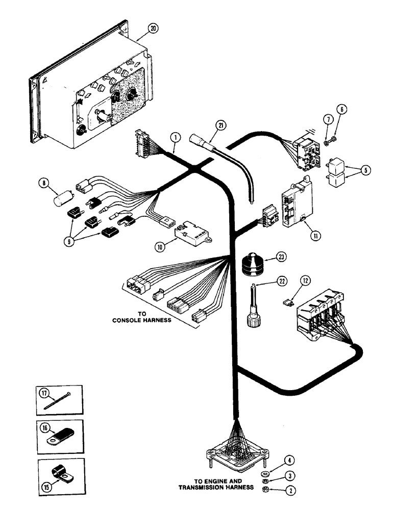 Схема запчастей Case IH 2590 - (4-074) - INSTRUMENT CLUSTER HARNESS, P.I.N. 8841101 AND AFTER (04) - ELECTRICAL SYSTEMS