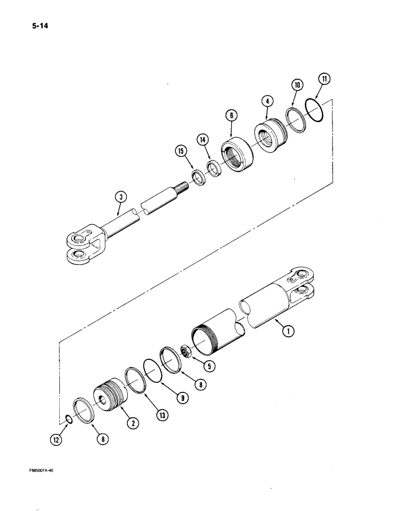 Схема запчастей Case IH 9150 - (5-14) - STEERING CYLINDER (05) - STEERING