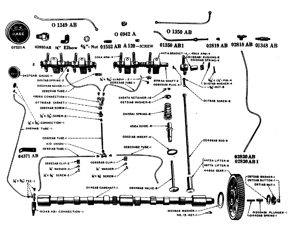 Схема запчастей Case IH L-SERIES - (008) - VALVES, PUSH RODS AND CAMSHAFT (02) - ENGINE