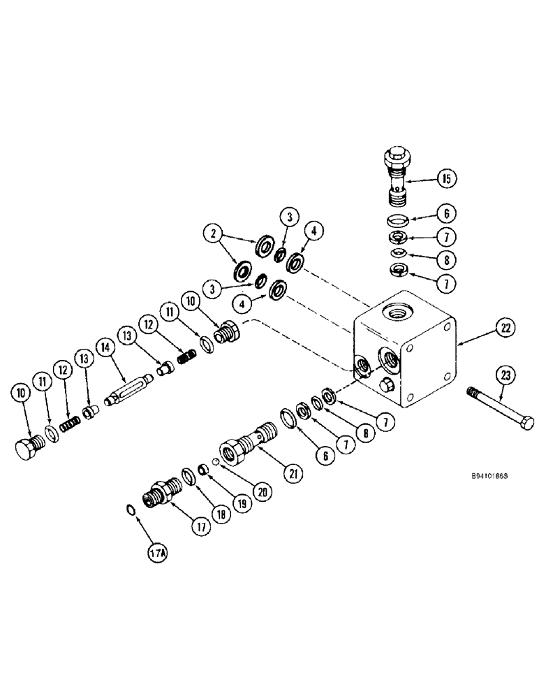 Схема запчастей Case IH 2188 - (6-38) - HYDROSTATIC MOTOR ASSEMBLY, RELIEF VALVE BLOCK, SINGLE SPEED, PRIOR TO COMBINE S/N JJC0193725 (03) - POWER TRAIN