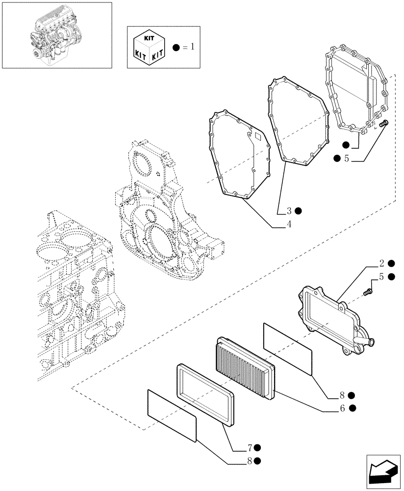 Схема запчастей Case IH STEIGER 380 - (02-26) - ENGINE BREATHERS, STX & STEIGER 380 / 430 (02) - ENGINE