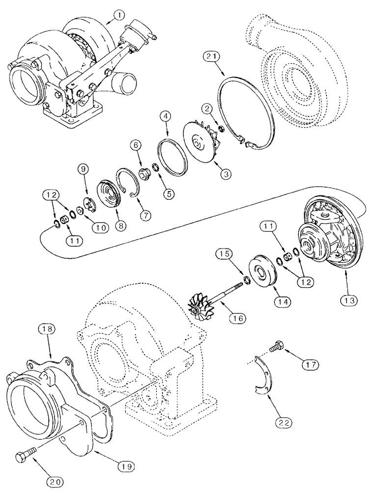 Схема запчастей Case IH 3210 - (03-012) - TURBOCHARGER (01) - ENGINE