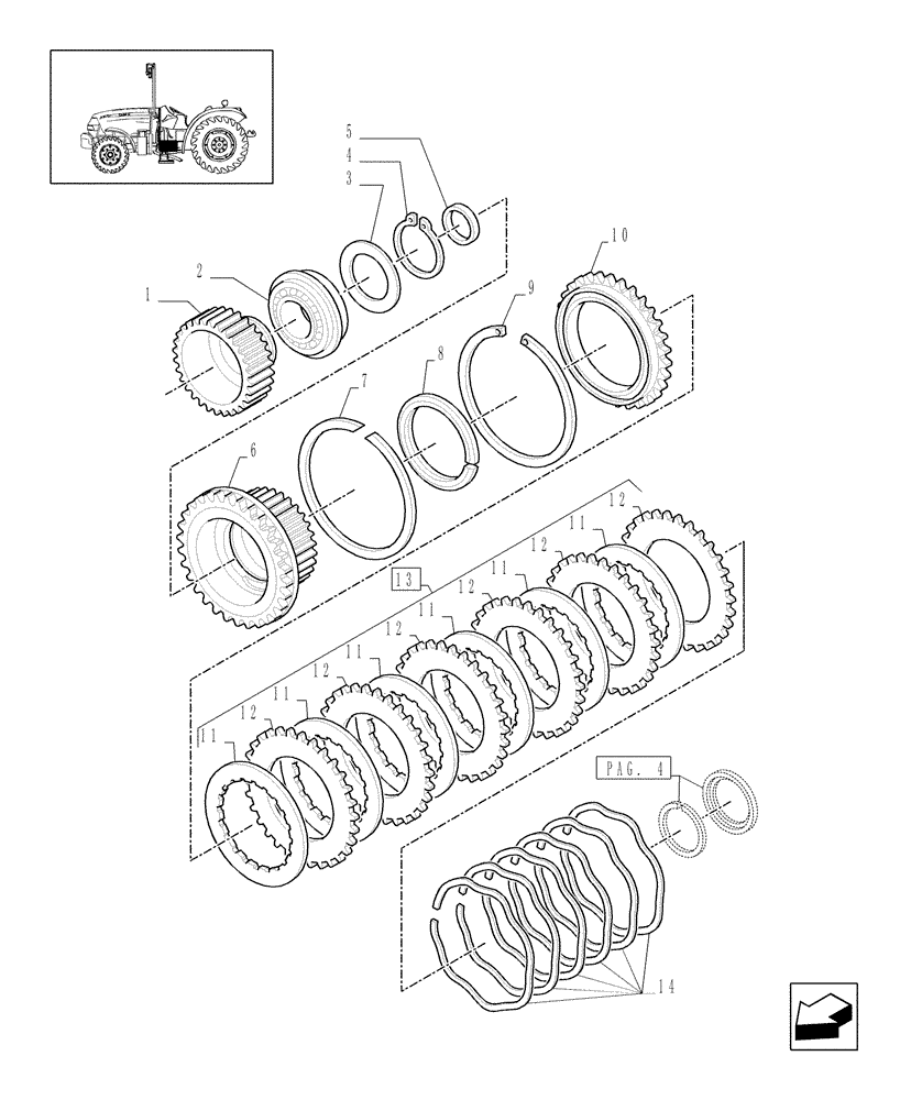 Схема запчастей Case IH JX1095N - (1.28.7/01[03]) - (VAR.271) HI-LO HYDRAULIC CONTROL OF GEARBOX, CLUTCH DISCS (03) - TRANSMISSION