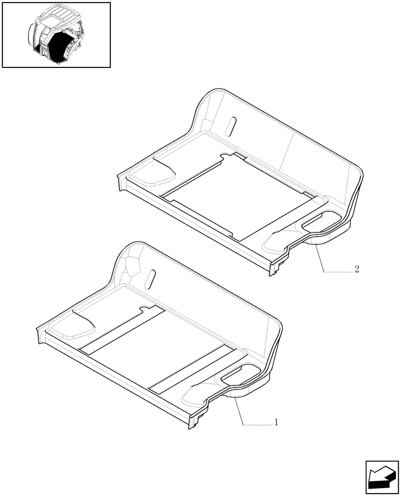 Схема запчастей Case IH PUMA 195 - (1.93.2[02]) - REAR MAT (10) - OPERATORS PLATFORM/CAB