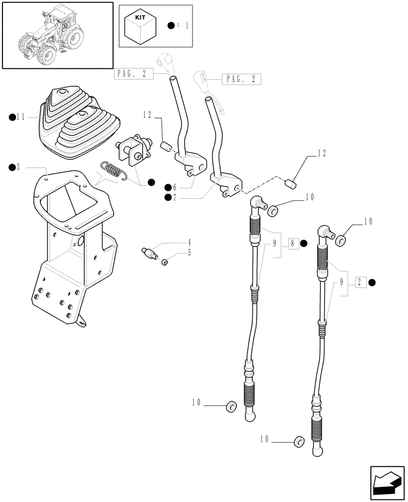 Схема запчастей Case IH MXU110 - (1.96.0[01]) - GEARBOX CONTROL L/CAB (10) - OPERATORS PLATFORM/CAB