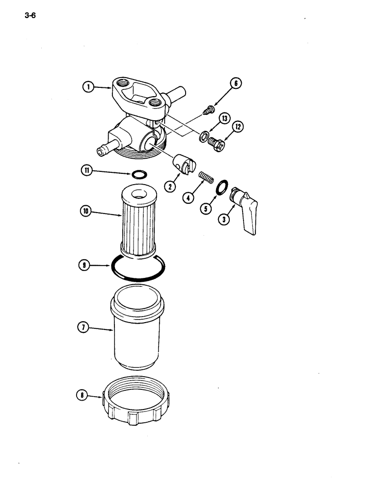 Схема запчастей Case IH 255 - (3-06) - FUEL FILTER (03) - FUEL SYSTEM