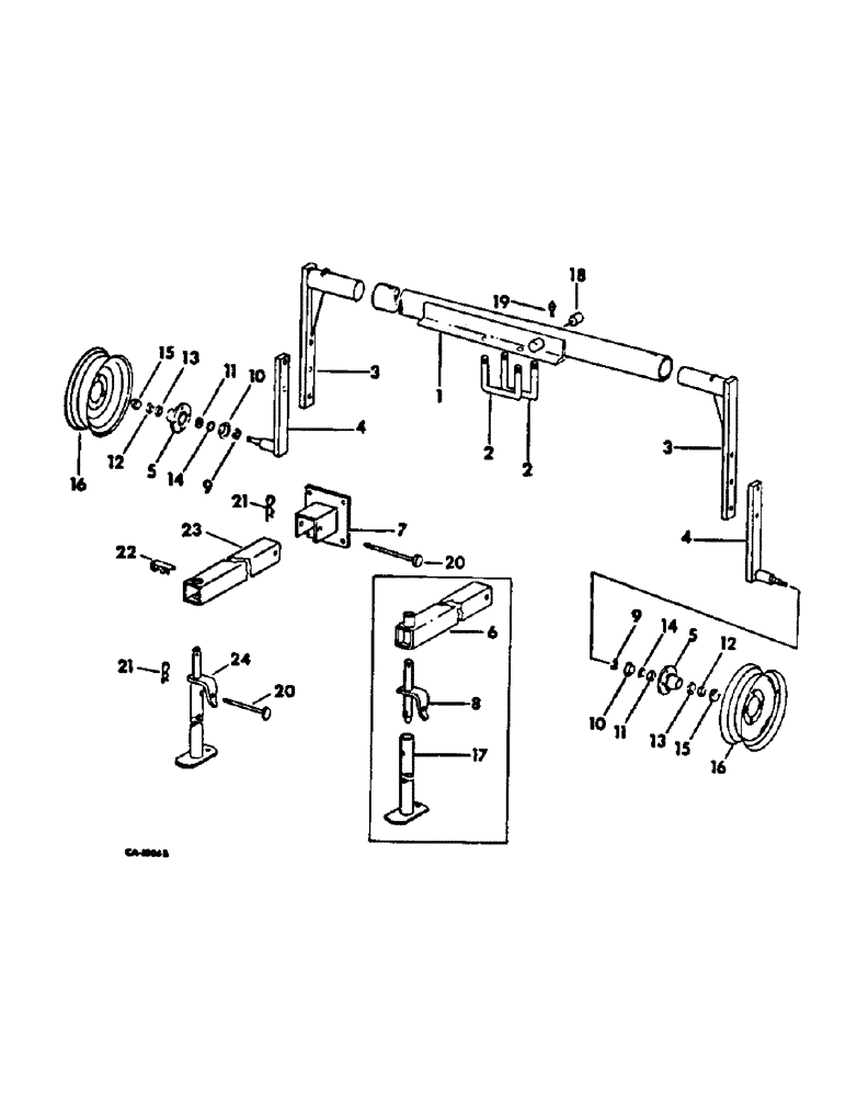 Схема запчастей Case IH 82-SERIES - (B-40) - STAND AND TRANSPORT ATTACHMENT, MACHINES WITHOUT ASSIST WHEELS 