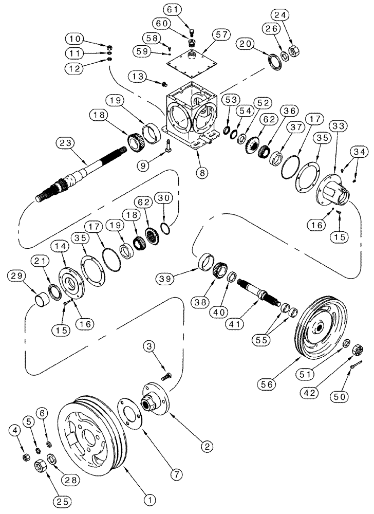 Схема запчастей Case IH 2388 - (09F-05) - STRAW CHOPPER - HOUSING, GEAR (19) - STRAW SPREADER & CHOPPER