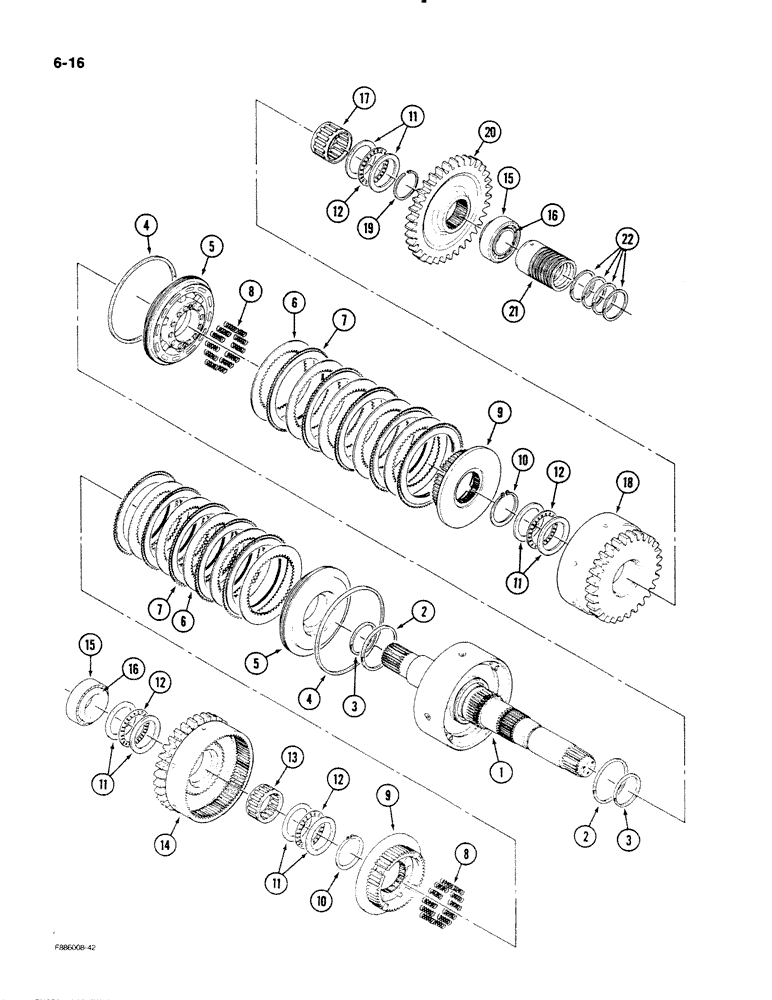 Схема запчастей Case IH STEIGER - (6-18) - TRANSMISSION, 7 INCH CLUTCH PACK, SECOND (06) - POWER TRAIN