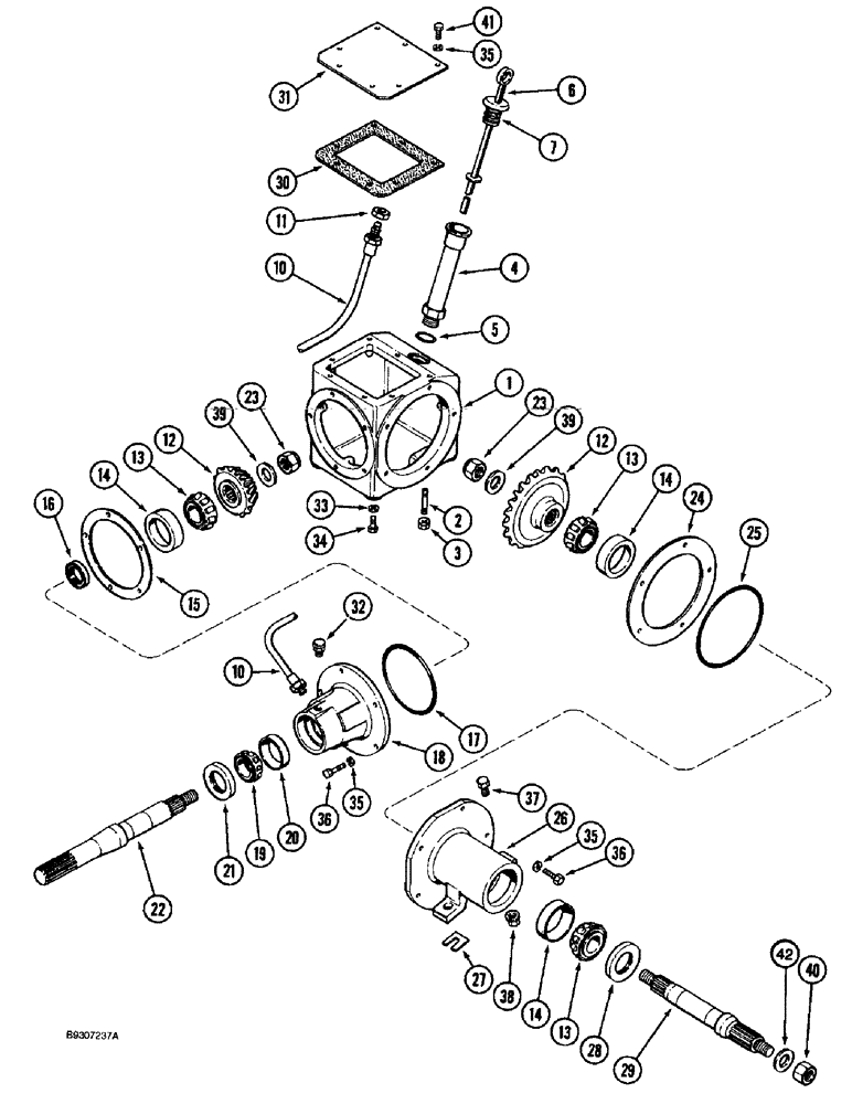 Схема запчастей Case IH 1688 - (9A-16) - FEEDER DRIVER FORWARD GEAR HOUSING (13) - FEEDER